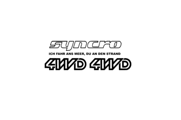 Syncro 4WD Aufkleber Schwarz – Passend für VW T3 & Offroad-Fans – Bild 2