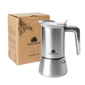Espressokocher Induktion Edelstahl – 6 Tassen (300ml) mit Reduziersieb