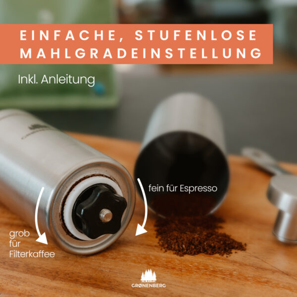 Edelstahl Manuelle Hand-Kaffeemühle – Perfektes Mahlergebnis für echten Kaffeegenuss – Bild 3