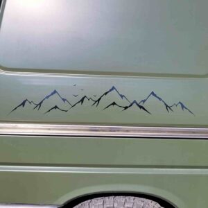 Berge Seitenaufkleber für VW T4 – Hochwertiger Outdoor Sticker für deinen Bulli