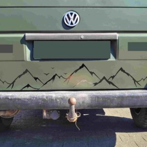 Berge Heckklappen-Aufkleber für VW T4 – Hochwertiger Outdoor Sticker für deinen Bulli
